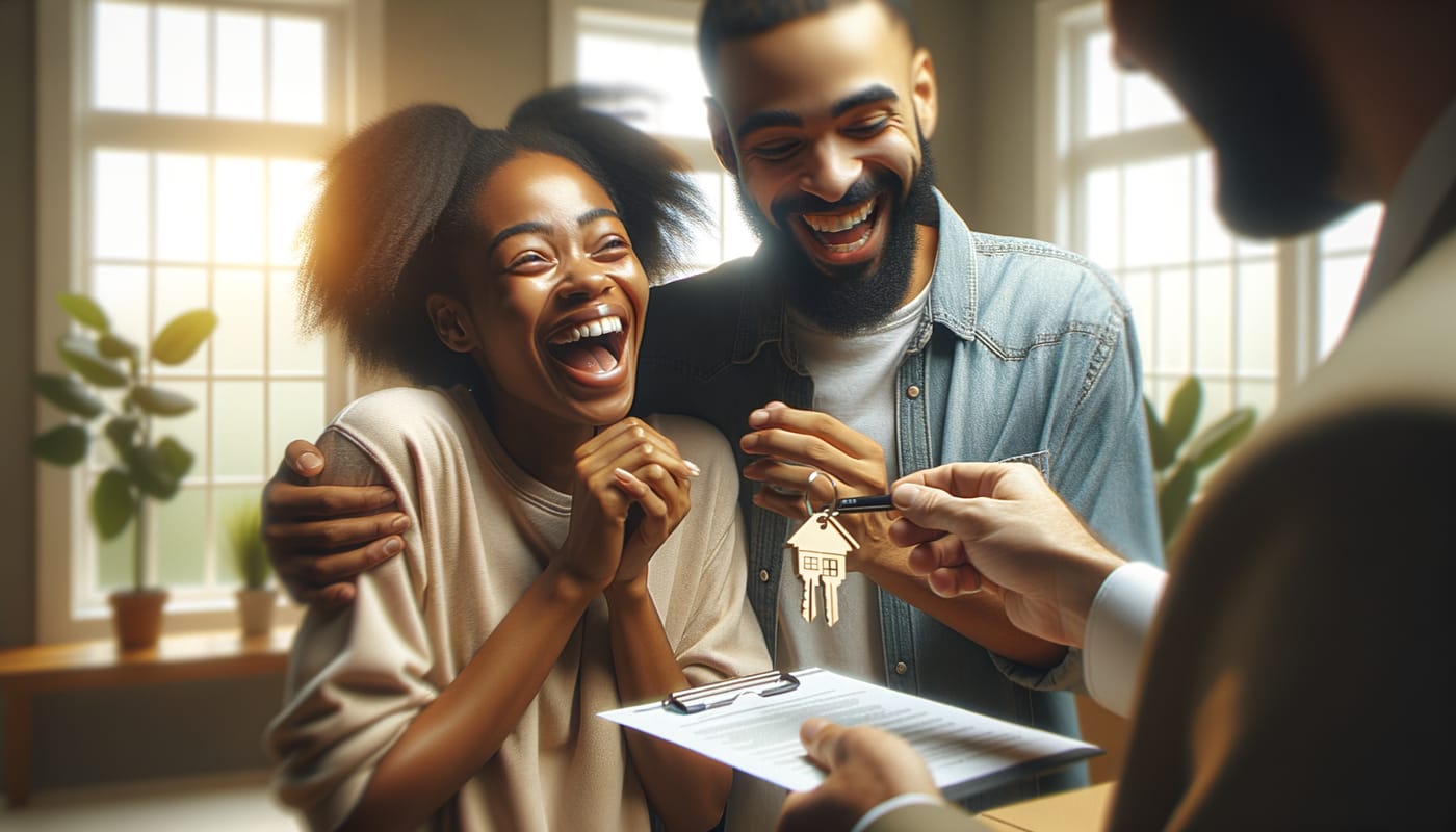 Photorealistic contextual image for: First Home Purchase: Real Experiences Guiding Your Emotional Journey