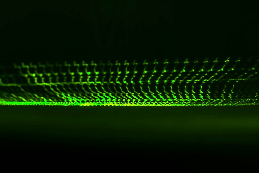 An abstract image of interconnected glowing light trails on a dark background, illustrating the complex data networks of AI-powered search.